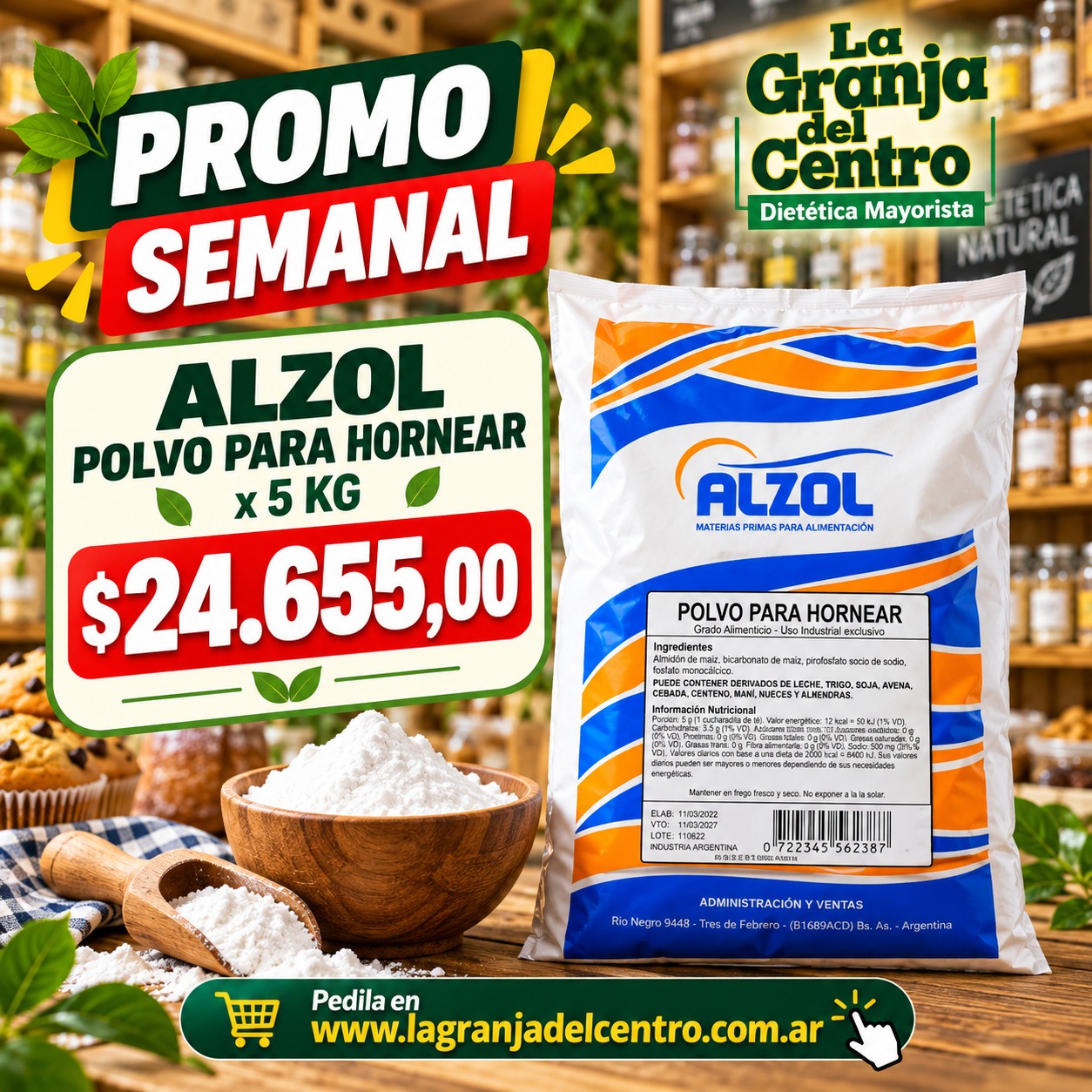 Ofertas y Promociones ALZOL - Polvo de Hornear x 5 kg PROMO SEMANAL
